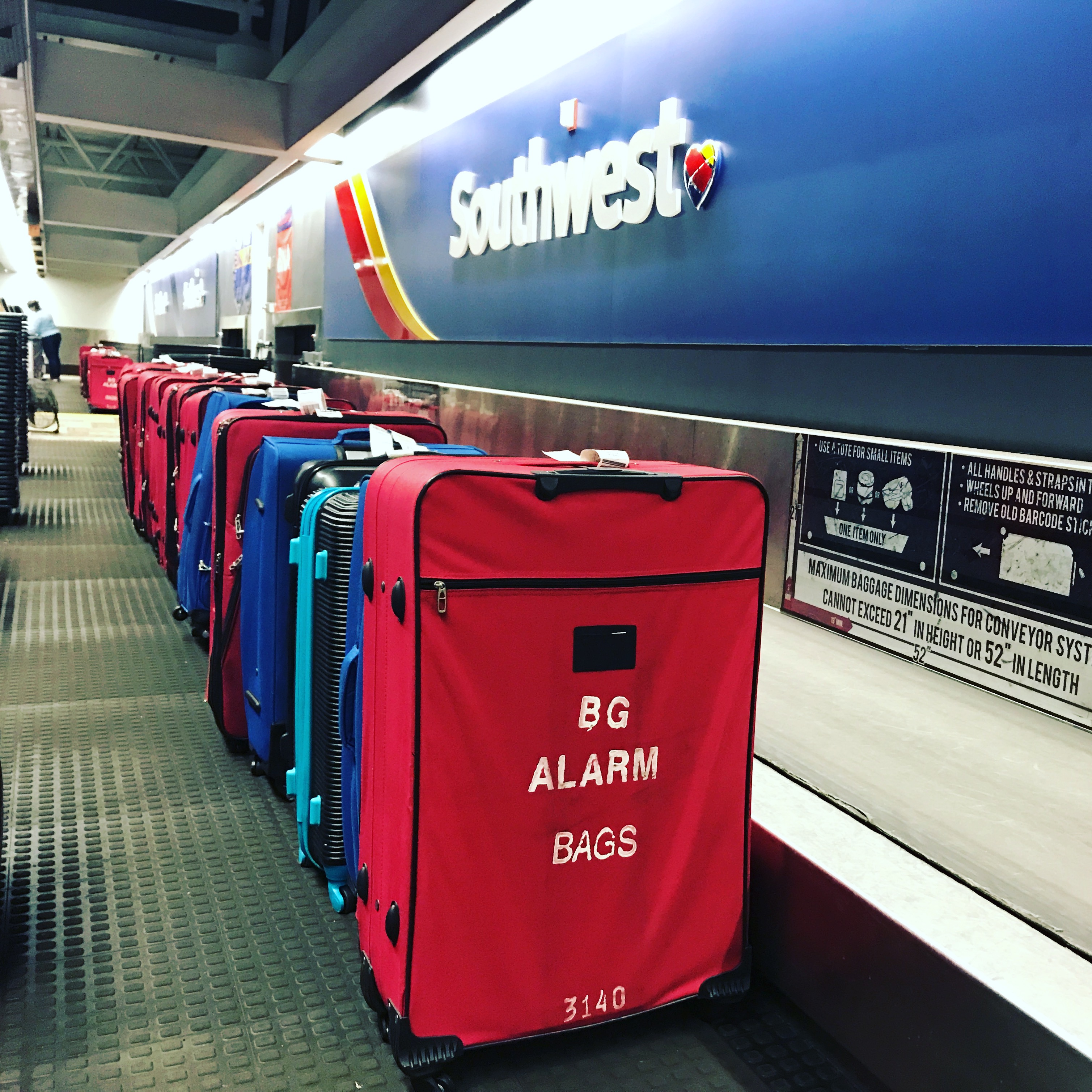 Baggage handling system at a Southwest Airlines terminal
